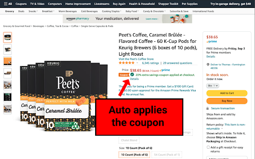 Amazon Coupon Clicker  from Chrome web store to be run with OffiDocs Chromium online