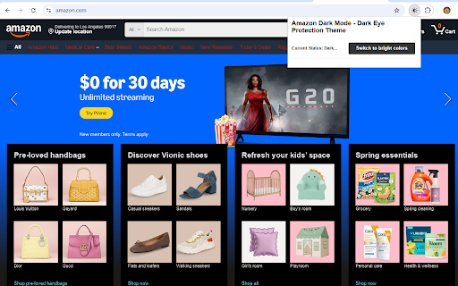 Amazon Dark Mode Dark Eye Protection Theme  from Chrome web store to be run with OffiDocs Chromium online