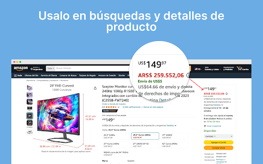 Amazon en Pesos (ARG)  from Chrome web store to be run with OffiDocs Chromium online