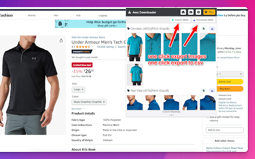 Amazon image downloader  from Chrome web store to be run with OffiDocs Chromium online