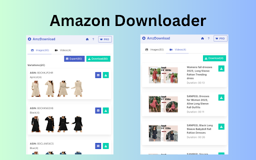 Amazon Image Downloader Amazon Image and Video  from Chrome web store to be run with OffiDocs Chromium online