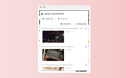 Amazon Image Download Image  Video  from Chrome web store to be run with OffiDocs Chromium online