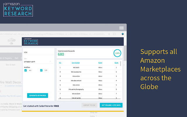 Amazon Keyword Tool for free: SellerApp  from Chrome web store to be run with OffiDocs Chromium online