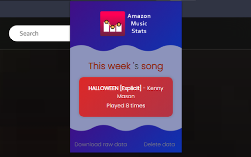 Amazon Music Stats  from Chrome web store to be run with OffiDocs Chromium online