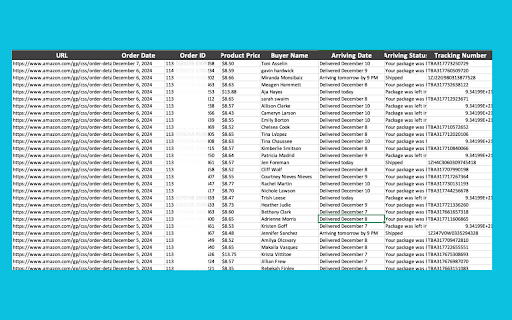 Amazon Order Details Scraper  from Chrome web store to be run with OffiDocs Chromium online