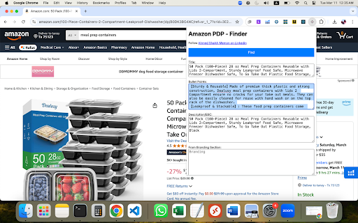 Amazon PDP Finder  from Chrome web store to be run with OffiDocs Chromium online