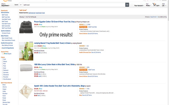 Amazon Prime Search  from Chrome web store to be run with OffiDocs Chromium online