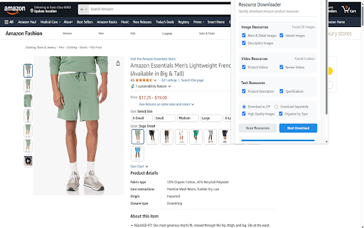 Amazon Product Resources Downloader  from Chrome web store to be run with OffiDocs Chromium online