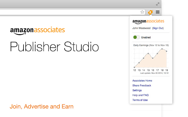 Amazon Publisher Studio Extension Beta  from Chrome web store to be run with OffiDocs Chromium online