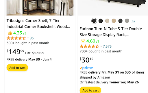 Amazon Ratings Enhancer  from Chrome web store to be run with OffiDocs Chromium online