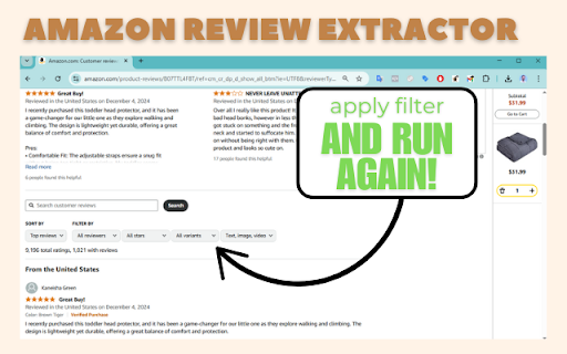 Amazon Review Extractor (Fast  Free)  from Chrome web store to be run with OffiDocs Chromium online