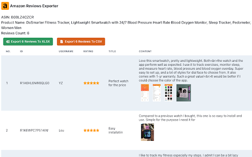 Amazon Reviews Downloader  from Chrome web store to be run with OffiDocs Chromium online