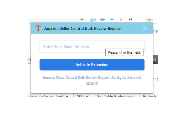 Amazon Seller Central Reviews Bulk Request  from Chrome web store to be run with OffiDocs Chromium online