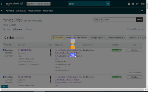 amazon_seller_invoice  from Chrome web store to be run with OffiDocs Chromium online