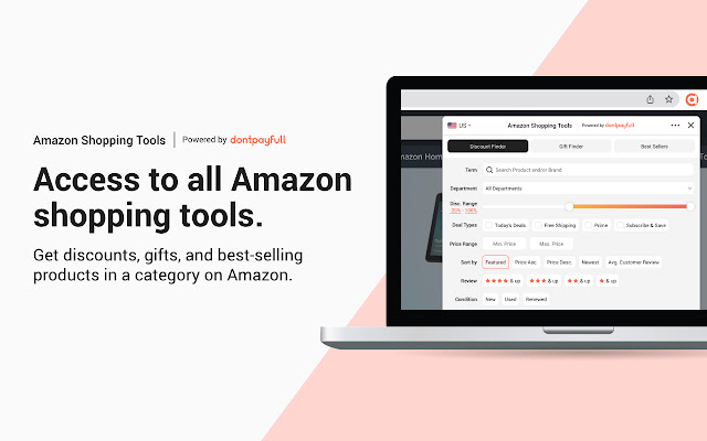 Amazon Shopping Tools  from Chrome web store to be run with OffiDocs Chromium online