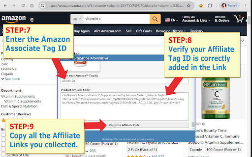 Amazon SiteStripe Alternative  from Chrome web store to be run with OffiDocs Chromium online