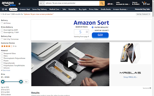 Amazon Sort  from Chrome web store to be run with OffiDocs Chromium online