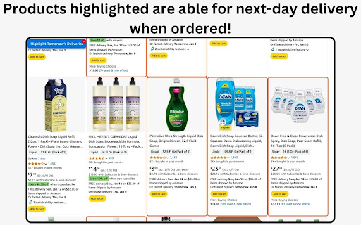 Amazon Tomorrow Delivery  from Chrome web store to be run with OffiDocs Chromium online