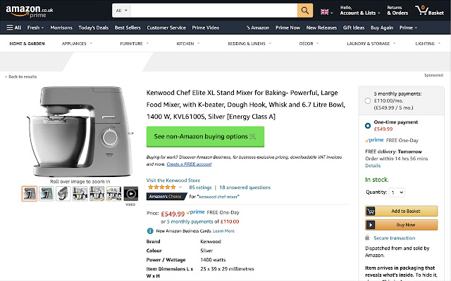 Amazont Vedeți opțiunile de cumpărare non Amazon din magazinul web Chrome pentru a fi rulate cu OffiDocs Chromium online