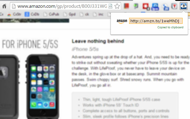 Amazon URL Shortner  from Chrome web store to be run with OffiDocs Chromium online