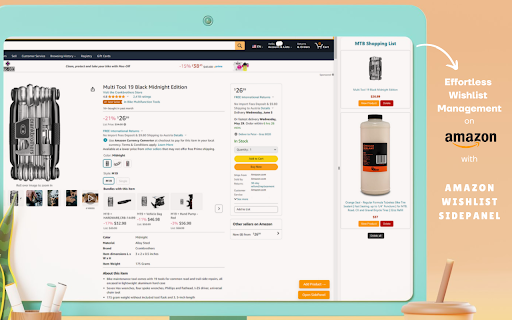 Amazon Wishlist SidePanel  from Chrome web store to be run with OffiDocs Chromium online