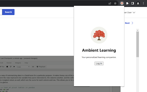 Ambient Learning Agent  from Chrome web store to be run with OffiDocs Chromium online
