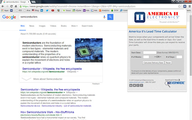 America II Lead Time Calculator  from Chrome web store to be run with OffiDocs Chromium online