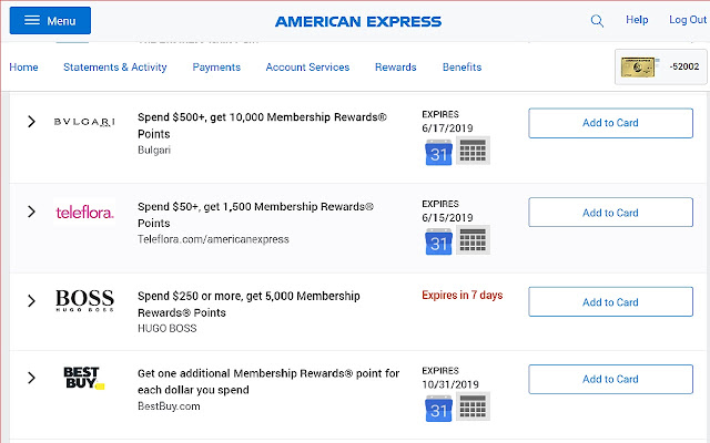 AmEx Offer Reminders WandrMe  from Chrome web store to be run with OffiDocs Chromium online