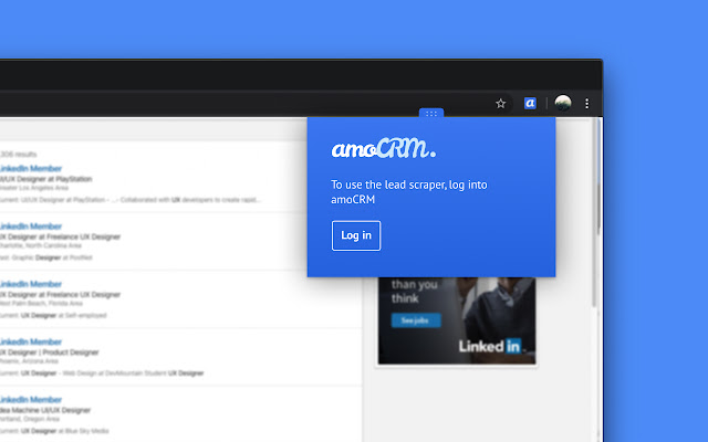 amoCRM  from Chrome web store to be run with OffiDocs Chromium online