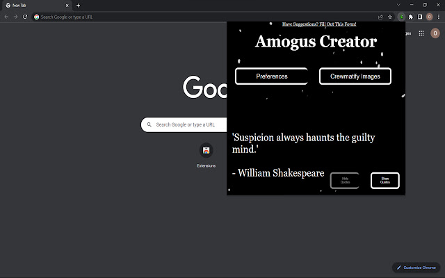 Amogus Creator de la boutique en ligne Chrome doit être exécuté avec OffiDocs Chromium en ligne