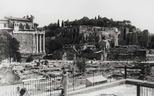 A Monochrome Photo of the Roman Forum  from Chrome web store to be run with OffiDocs Chromium online