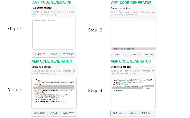 AMP Code Generator  from Chrome web store to be run with OffiDocs Chromium online