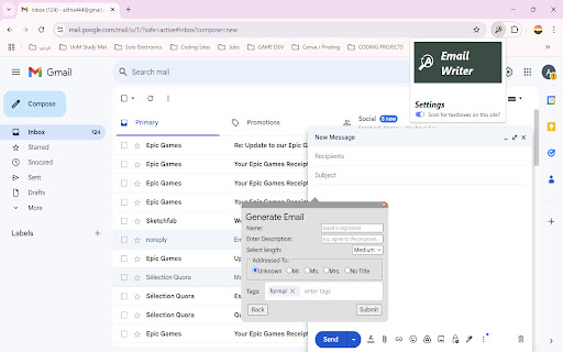 +Ample AI Email Writer  from Chrome web store to be run with OffiDocs Chromium online