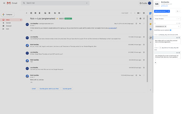 Amplemarket  from Chrome web store to be run with OffiDocs Chromium online