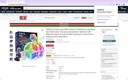 AmPrice Amazon Price Tracker  from Chrome web store to be run with OffiDocs Chromium online