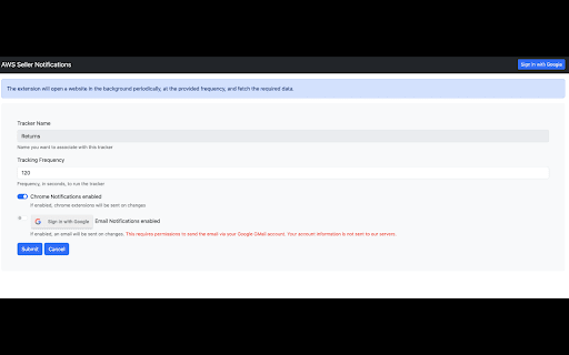 AMZ Seller Notifications  from Chrome web store to be run with OffiDocs Chromium online