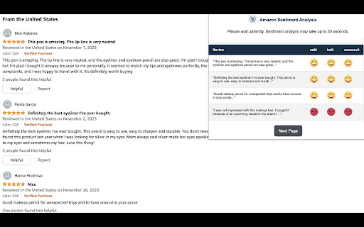 AMZSentiment  from Chrome web store to be run with OffiDocs Chromium online