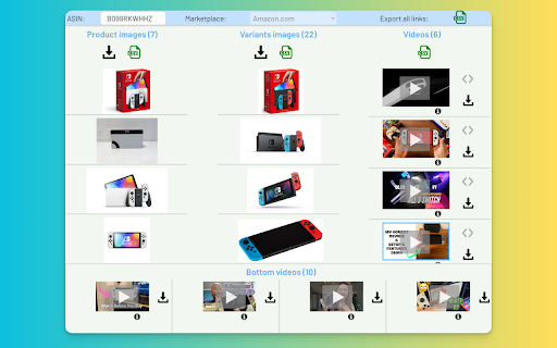 AMZ Videos Amazon product video downloader  from Chrome web store to be run with OffiDocs Chromium online