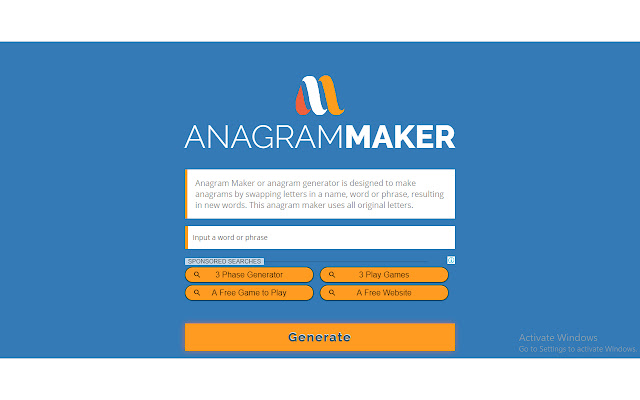 anagram maker  from Chrome web store to be run with OffiDocs Chromium online