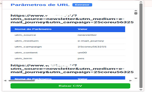 Analisador de Links com UTM  from Chrome web store to be run with OffiDocs Chromium online