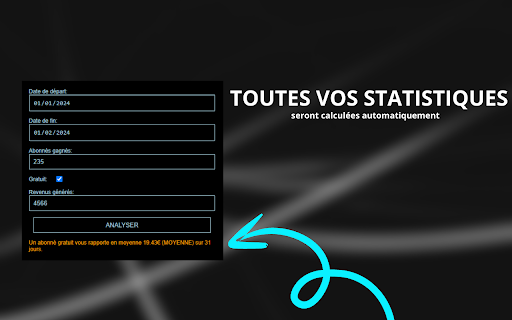 Analyse des Revenus et Abonnés MYM et OF  from Chrome web store to be run with OffiDocs Chromium online