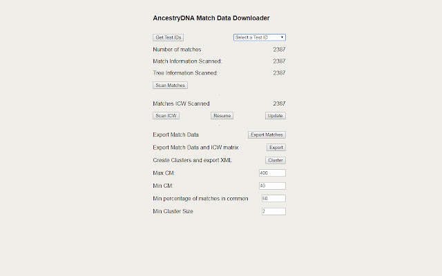 Ancestry Match Downloader  from Chrome web store to be run with OffiDocs Chromium online
