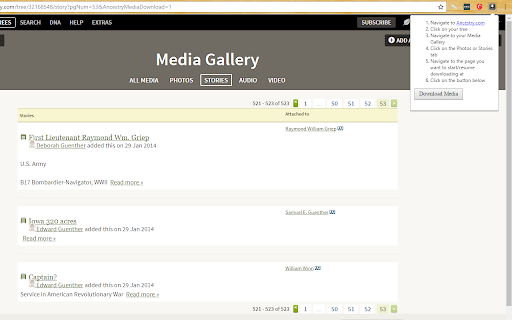Ancestry Media Download  from Chrome web store to be run with OffiDocs Chromium online