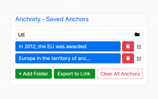 Anchorly  from Chrome web store to be run with OffiDocs Chromium online
