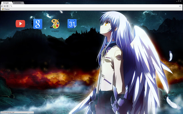 Angel Beats Winged Kanade theme1366x768  from Chrome web store to be run with OffiDocs Chromium online