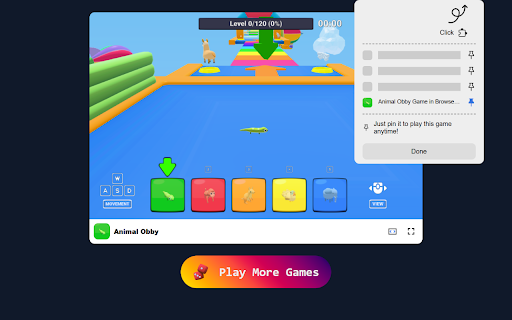 Animal Obby Game Control Adorable Animals in 3D Obstacle Courses!  from Chrome web store to be run with OffiDocs Chromium online