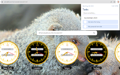 Animals love Tab  from Chrome web store to be run with OffiDocs Chromium online