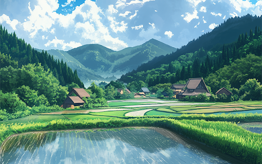 Anime9 Peaceful Rice Field Interface  from Chrome web store to be run with OffiDocs Chromium online
