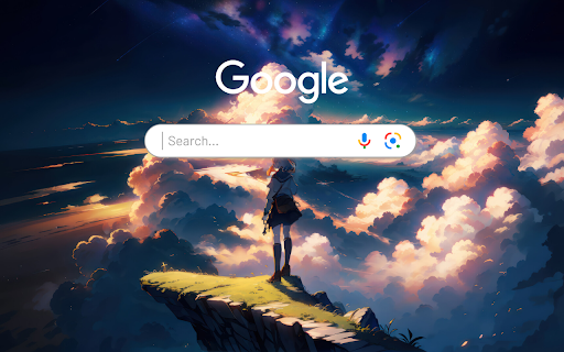 Anime Girl Alone Clouds Sky Anime Theme  from Chrome web store to be run with OffiDocs Chromium online