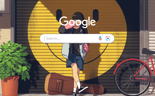 Anime Girl Art Smiley Anime Theme  from Chrome web store to be run with OffiDocs Chromium online